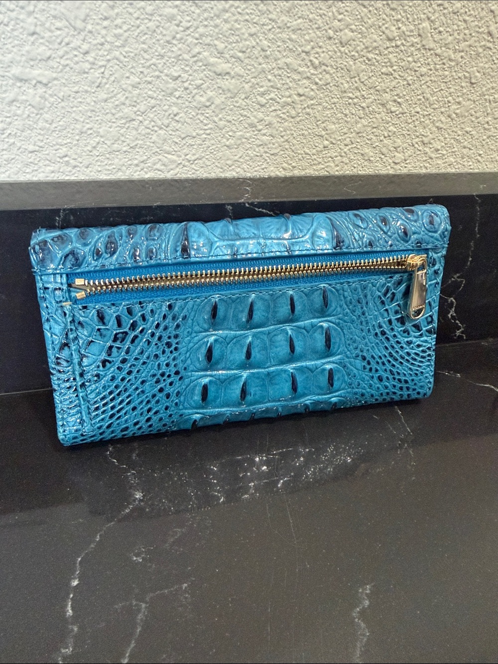 Brahmin Sky Blue Croc-Embossed Leather wallet - Picture 5 of 6
